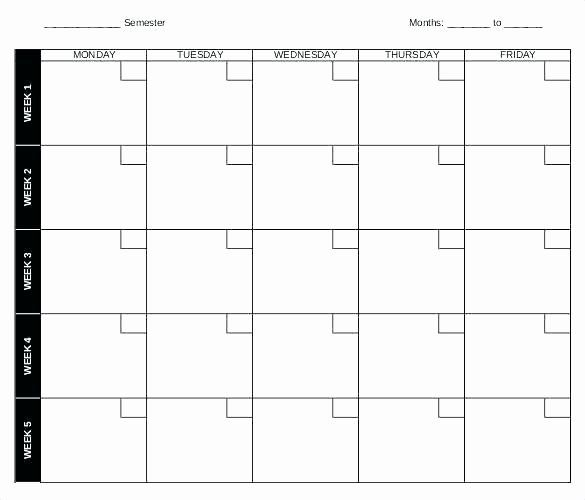 word calendar template monday through friday 14