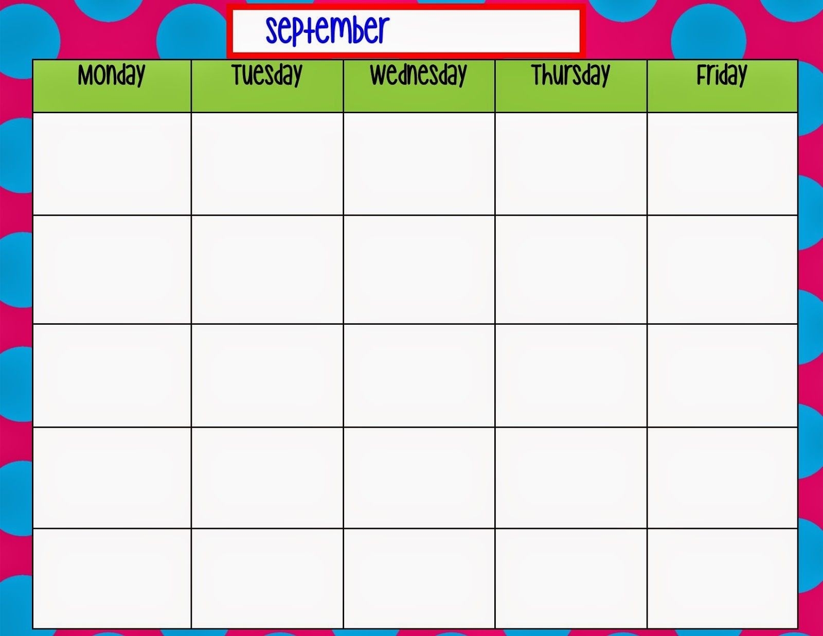 word calendar template monday through friday 46
