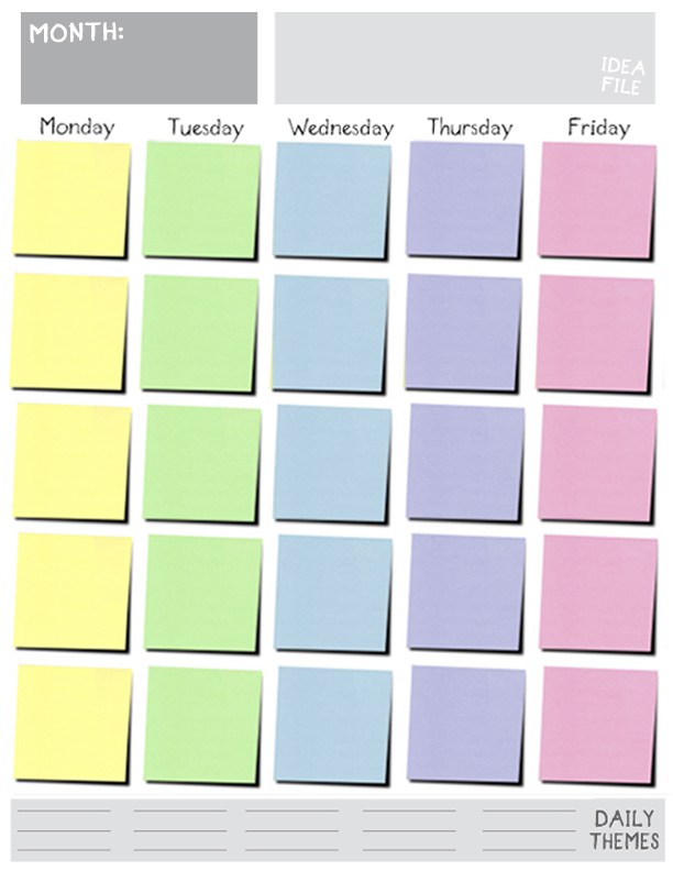 word calendar template monday through friday 50