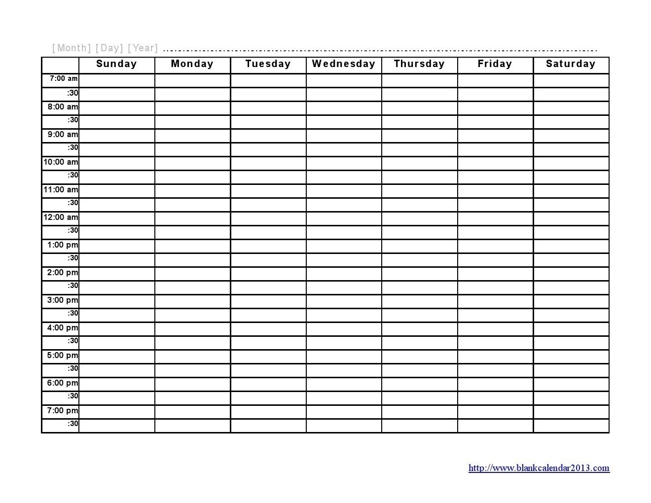 word calendar template monday through friday 57