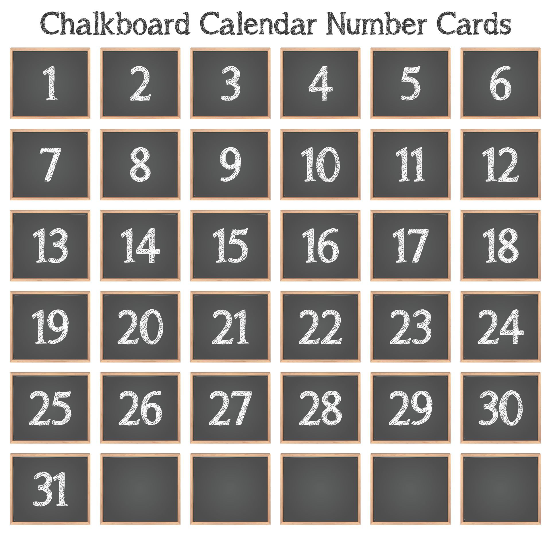 1 through 31 block calendar 19