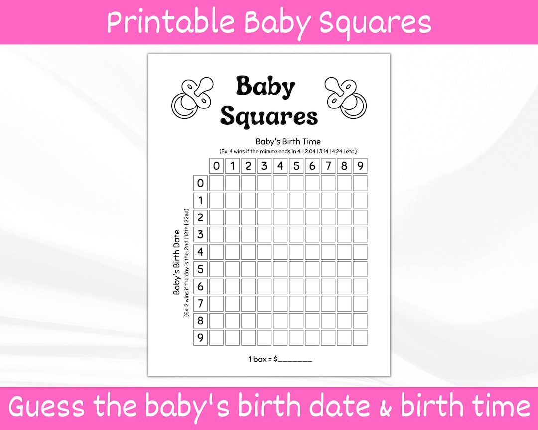 baby due date sweepstake template 14