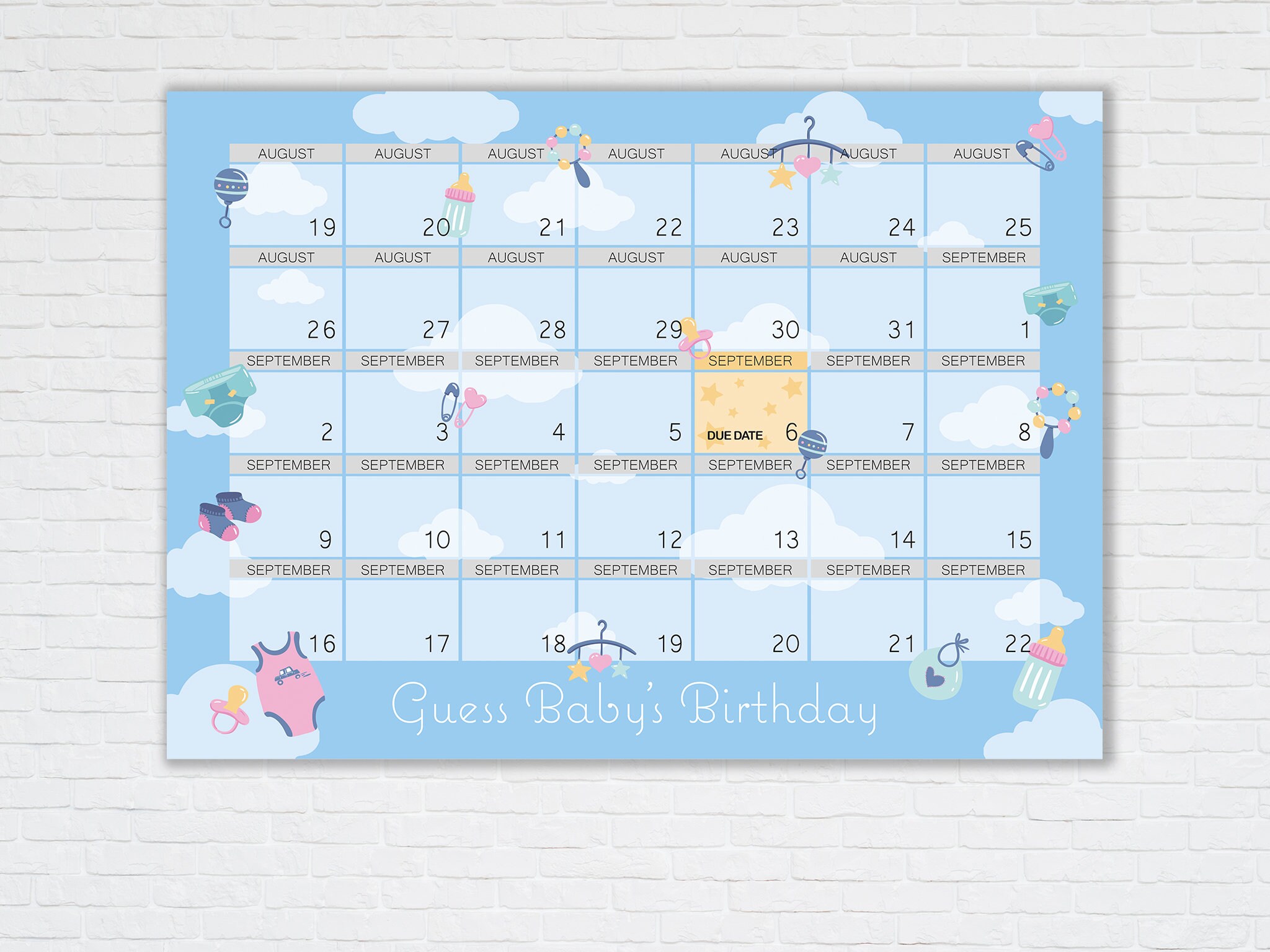 baby due date sweepstake template 32