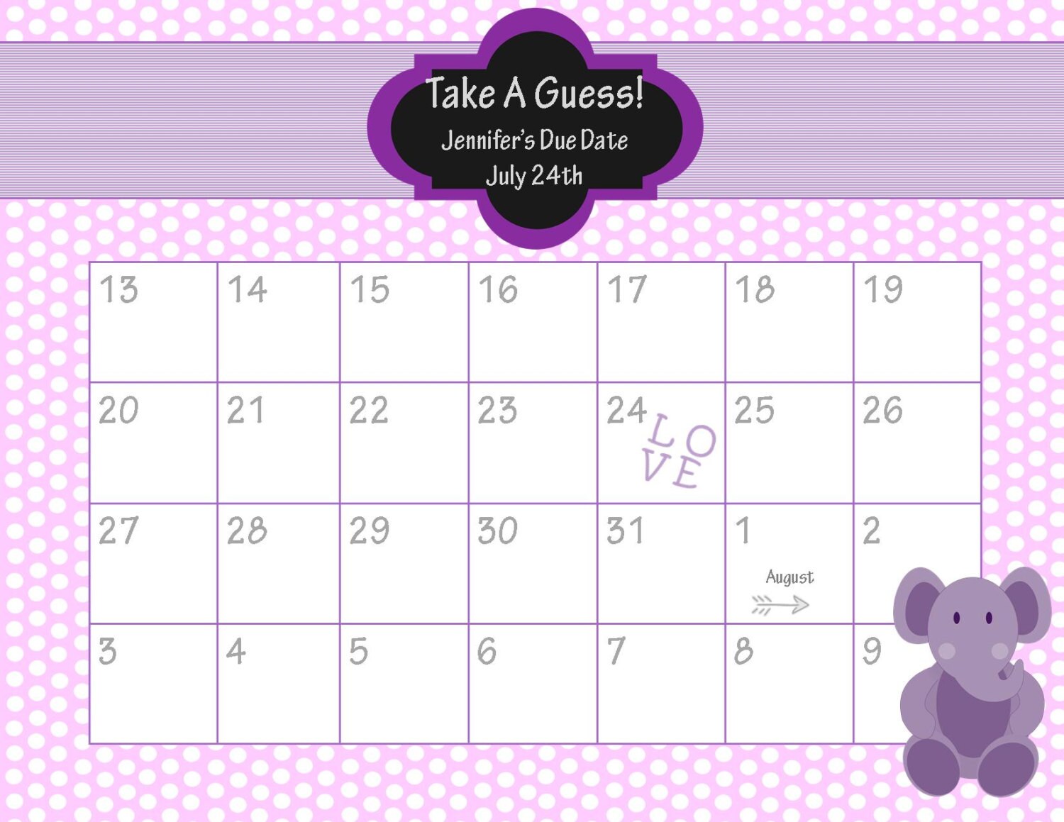 baby shower calendar game free 11