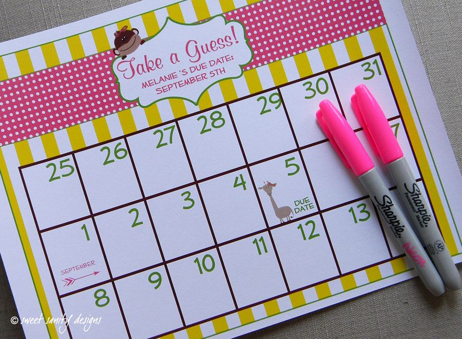 baby shower calendar game free 18