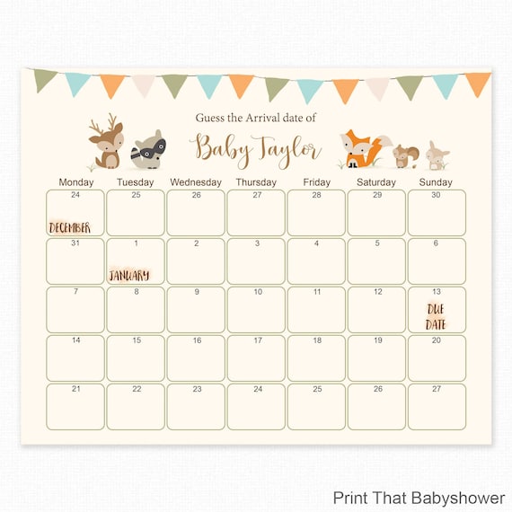 baby shower calendar game free 27