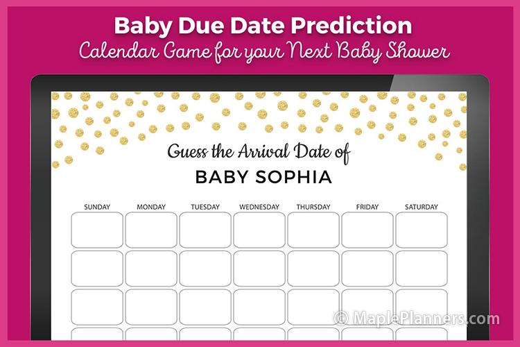 baby shower calendar game free 33