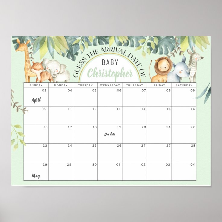 baby shower calendar game free 35