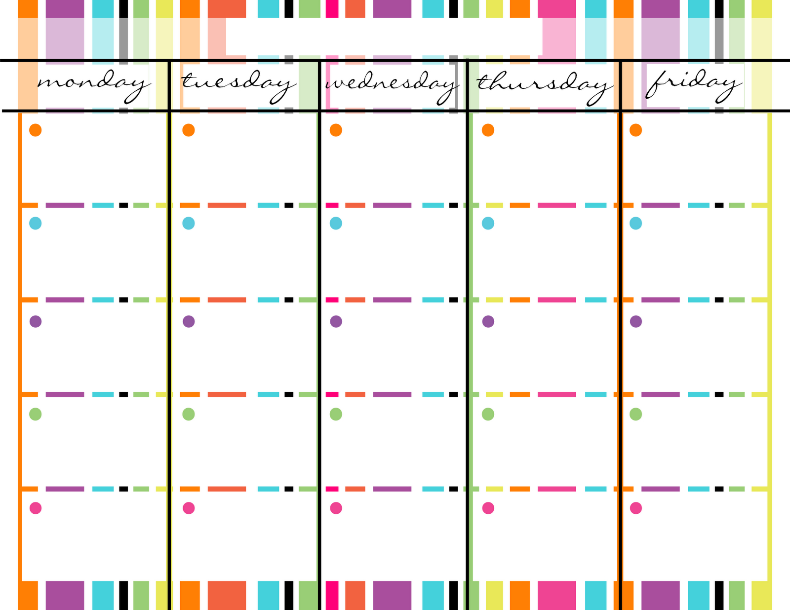 blank free printable monday through friday 14