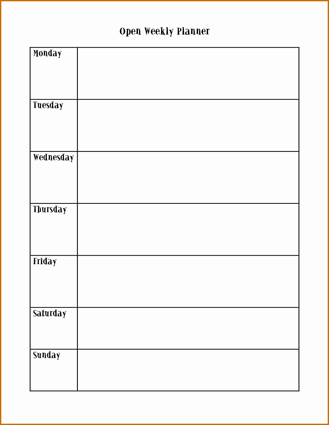 blank free printable monday through friday 15