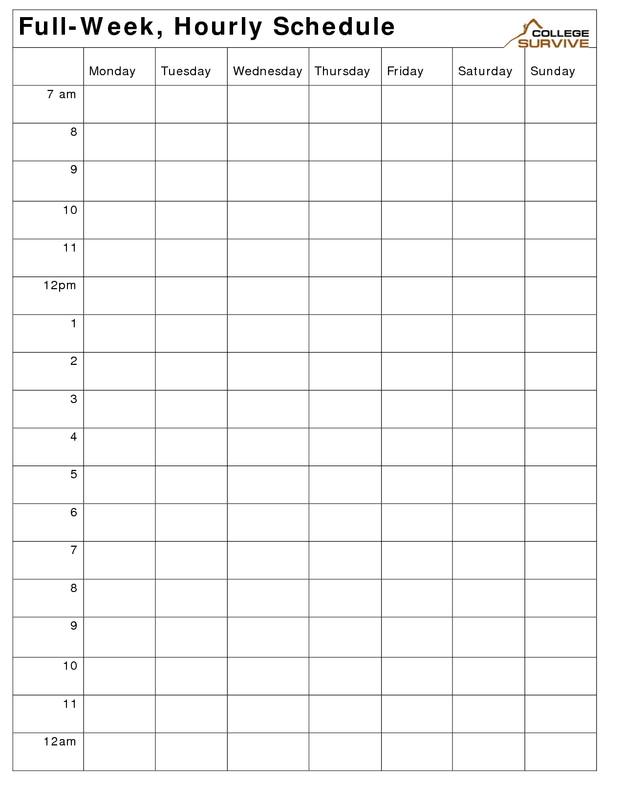 blank free printable monday through friday 9