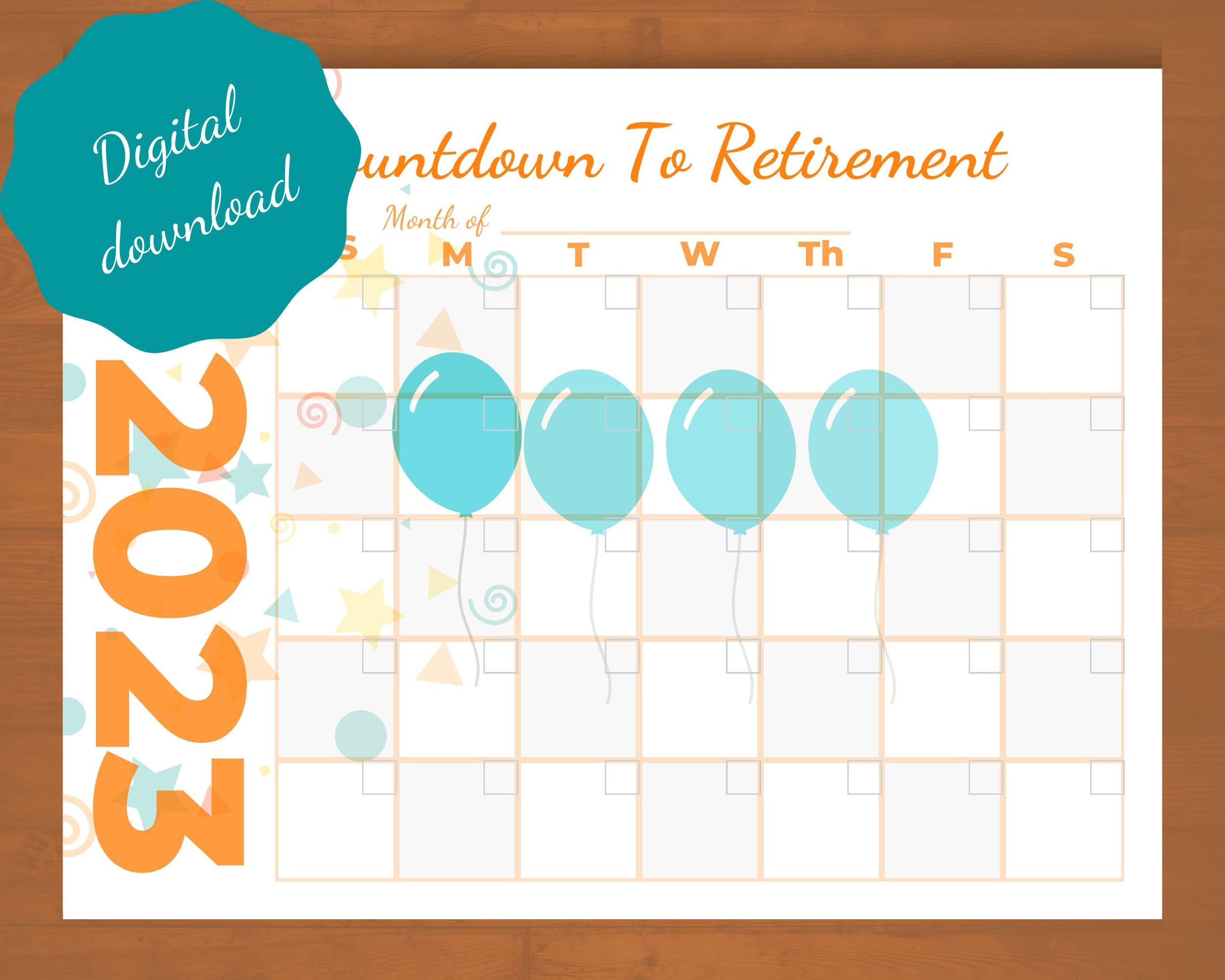 countdown to retirement calendar funny 20