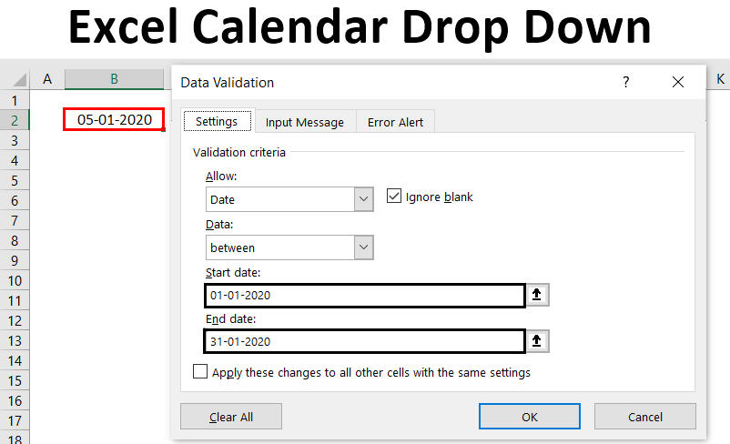 excel add calendar drop down into a template 2