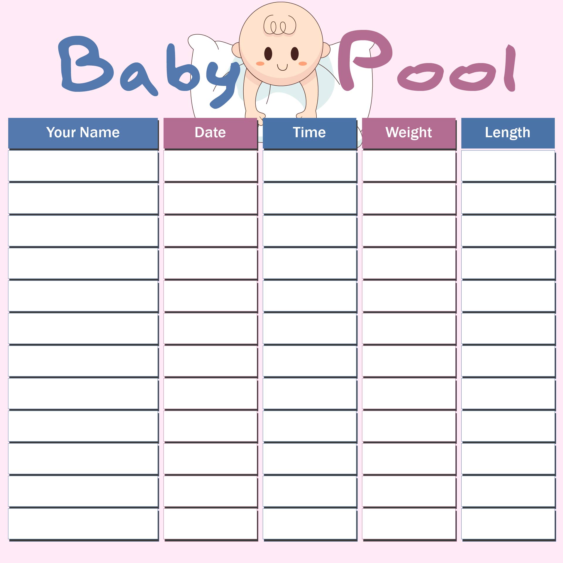 infants pools for birth date and weigh 4