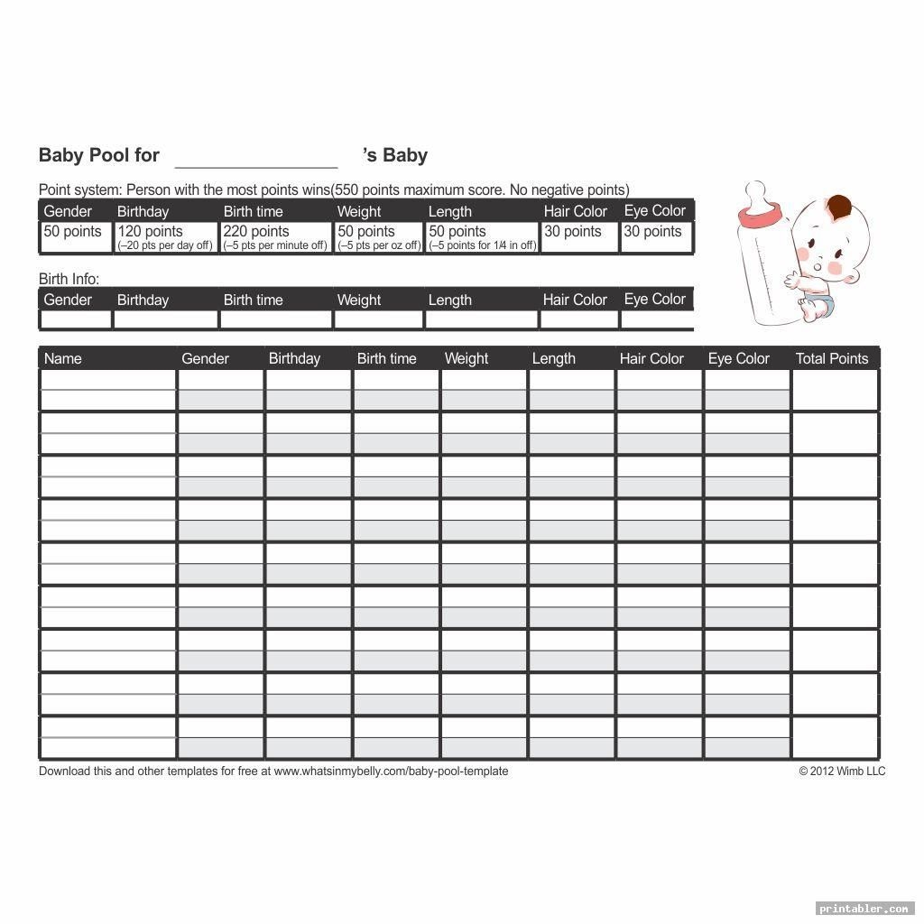 infants pools for birth date and weigh 42