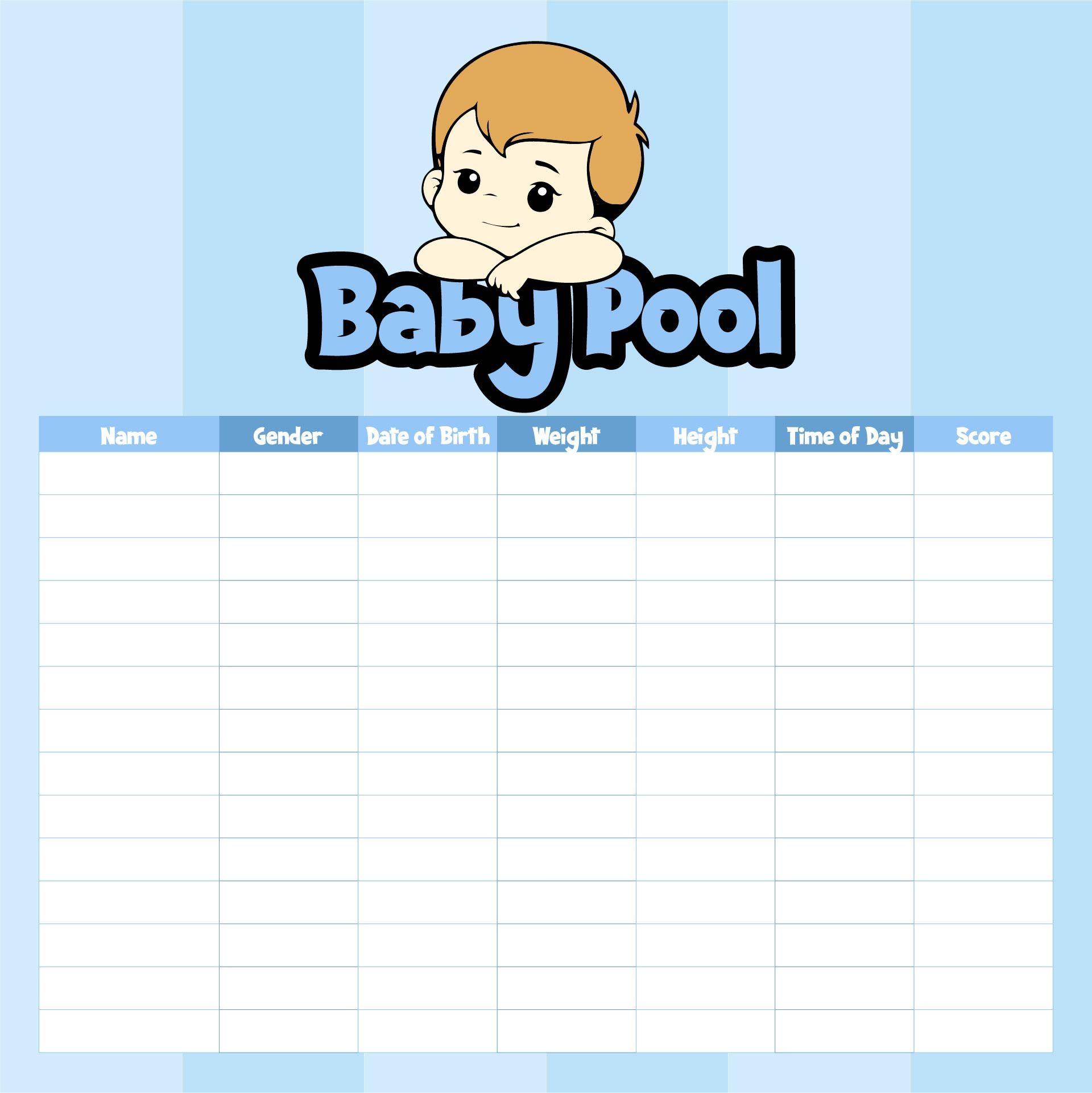 infants pools for birth date and weigh 52