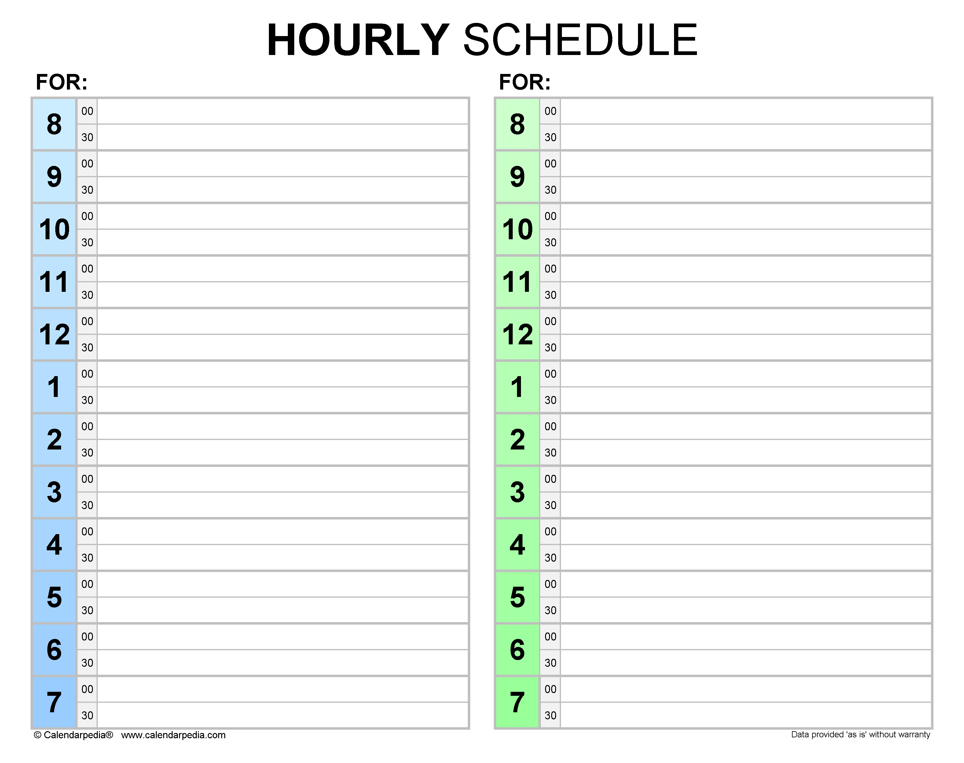 daily calendar template by hour 34