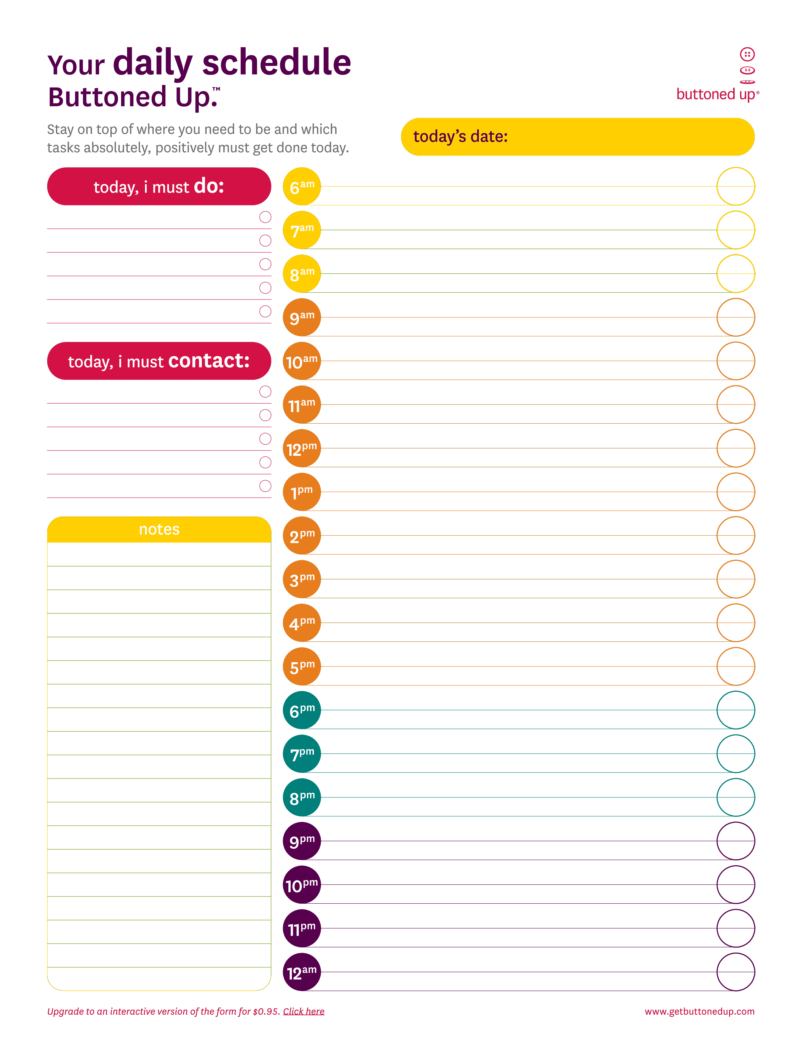 daily calendar template by hour 37