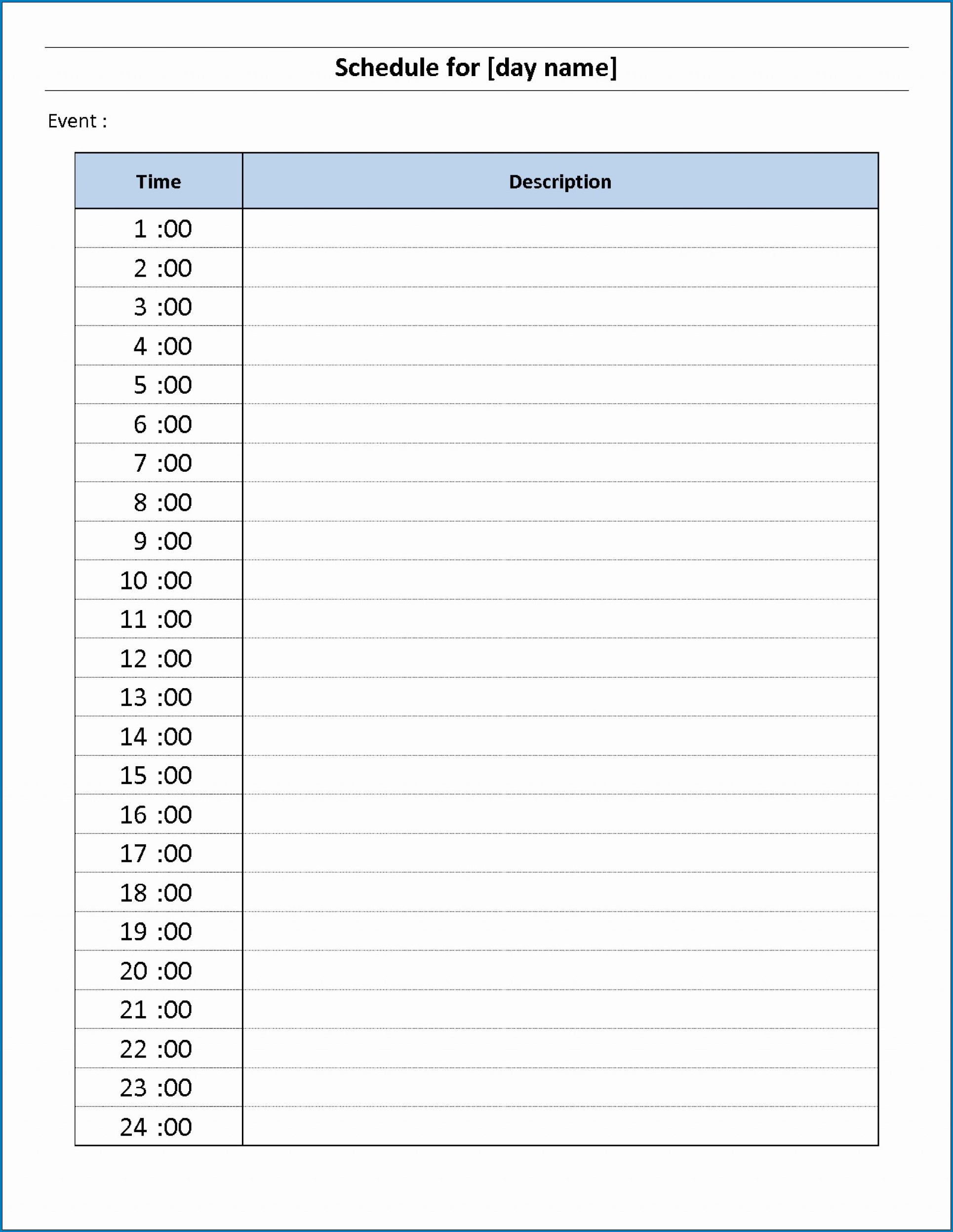 daily calendar template by hour 54