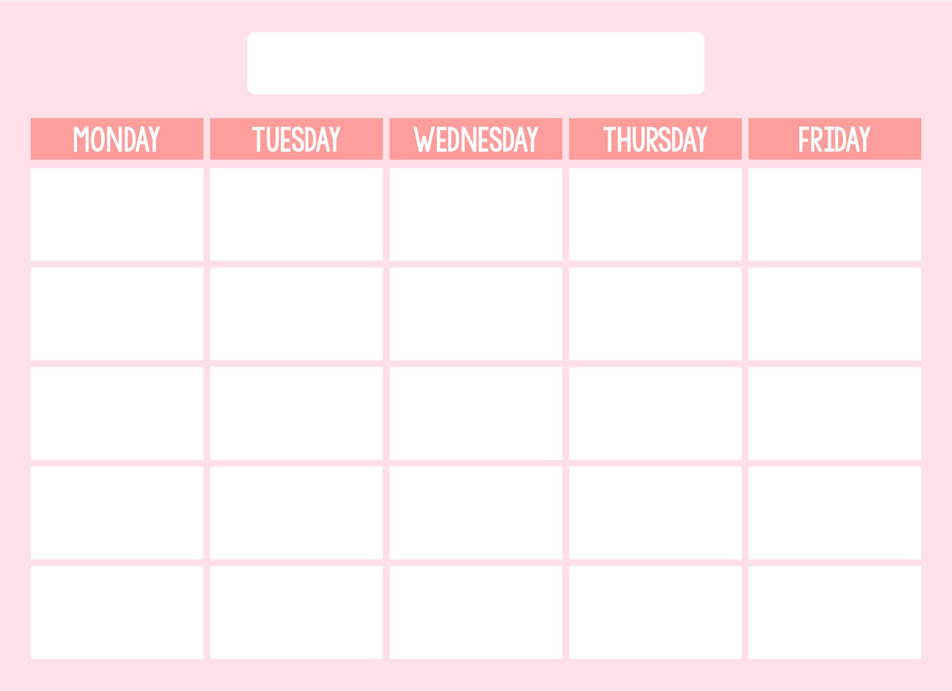 downloadable monday to friday calendar 2