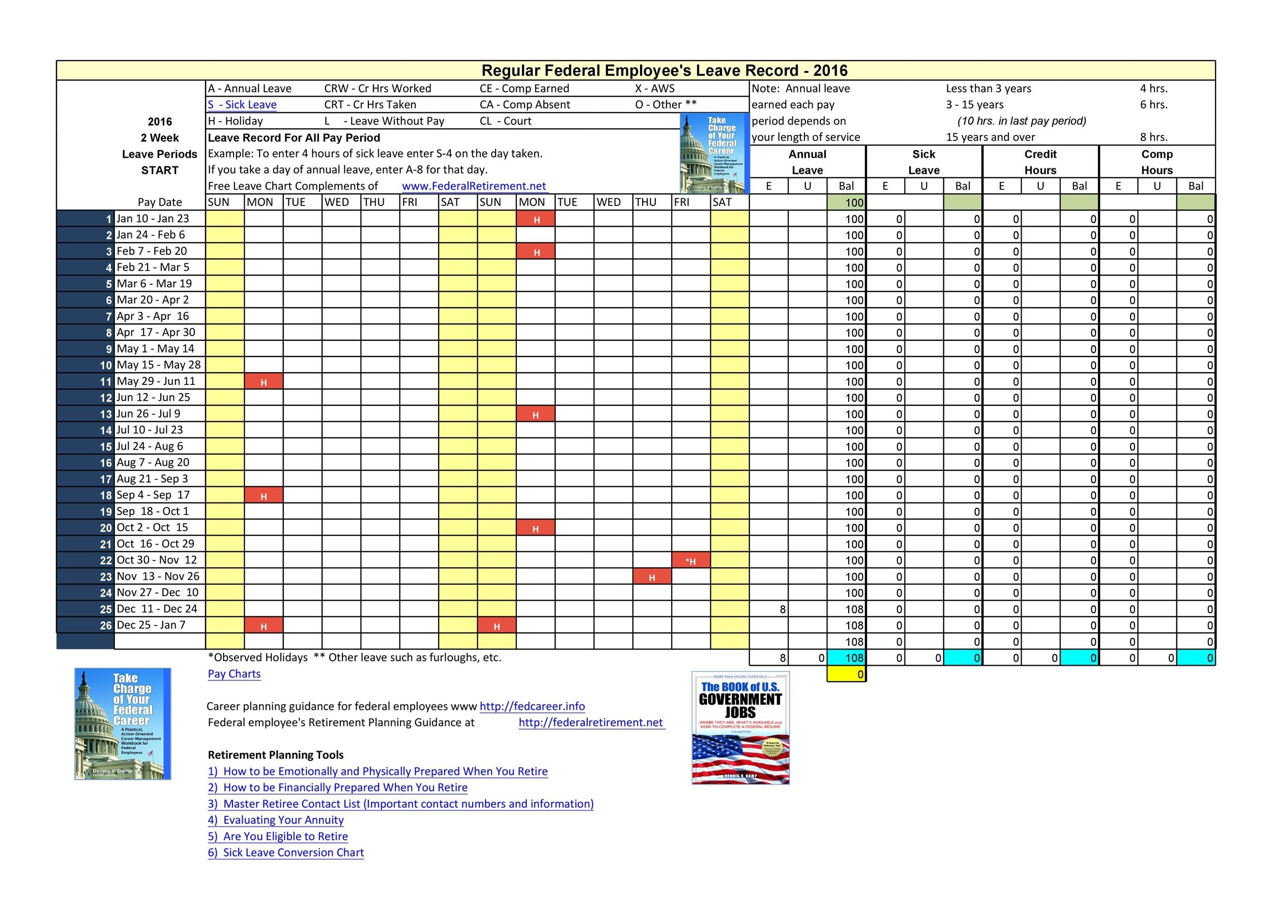 excel templates for time off calender 13