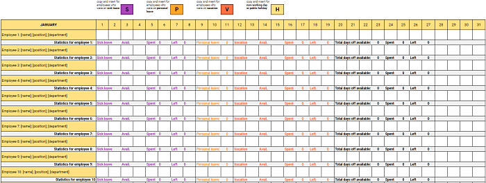 excel templates for time off calender 23