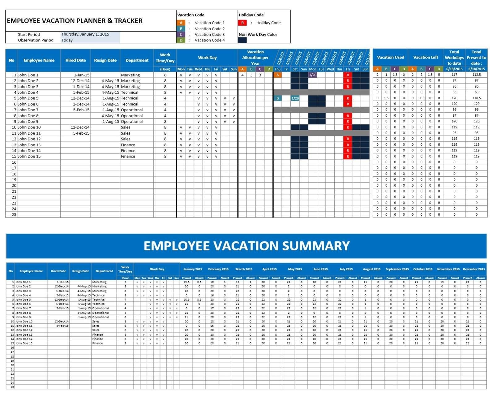 excel templates for time off calender 3