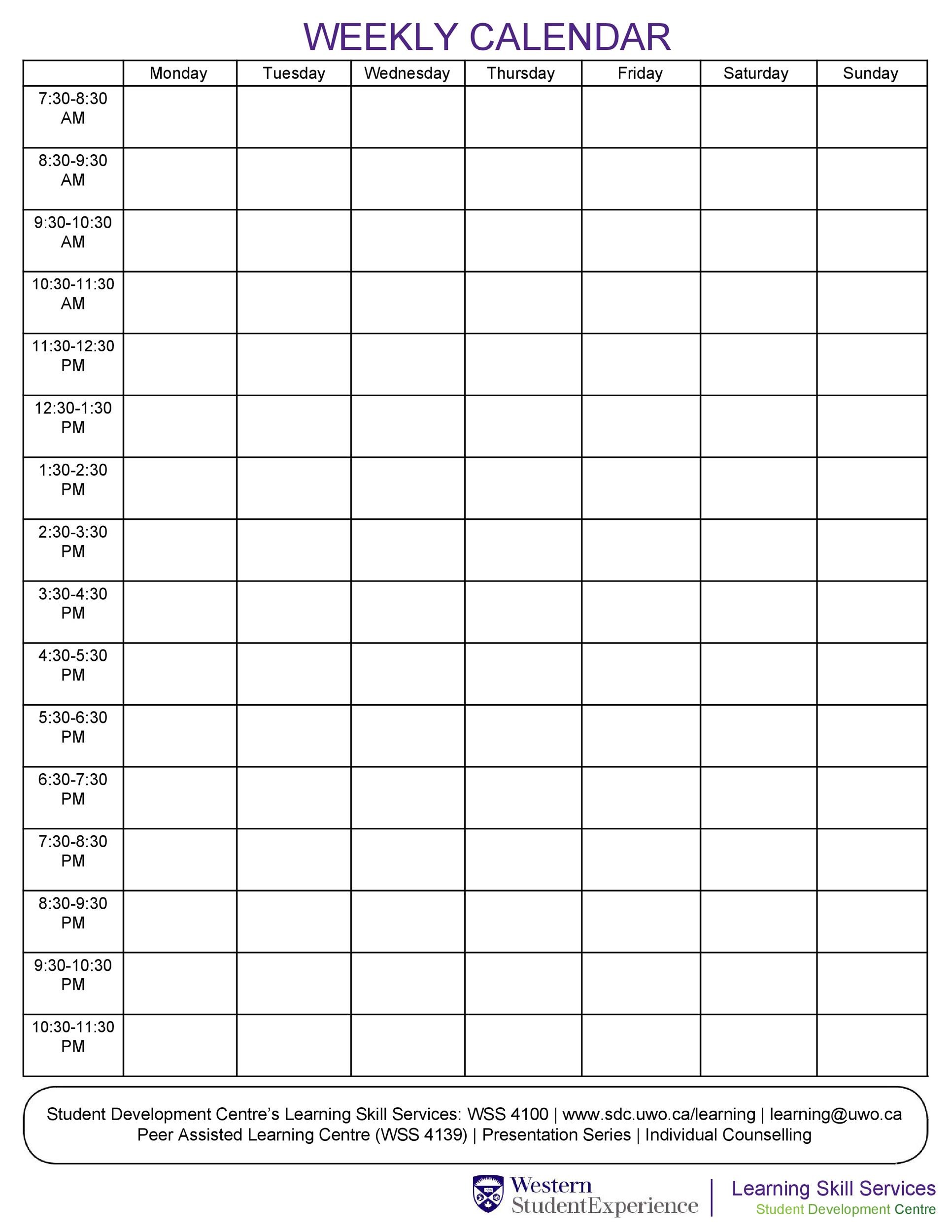 free printable daily with hours calendar 27