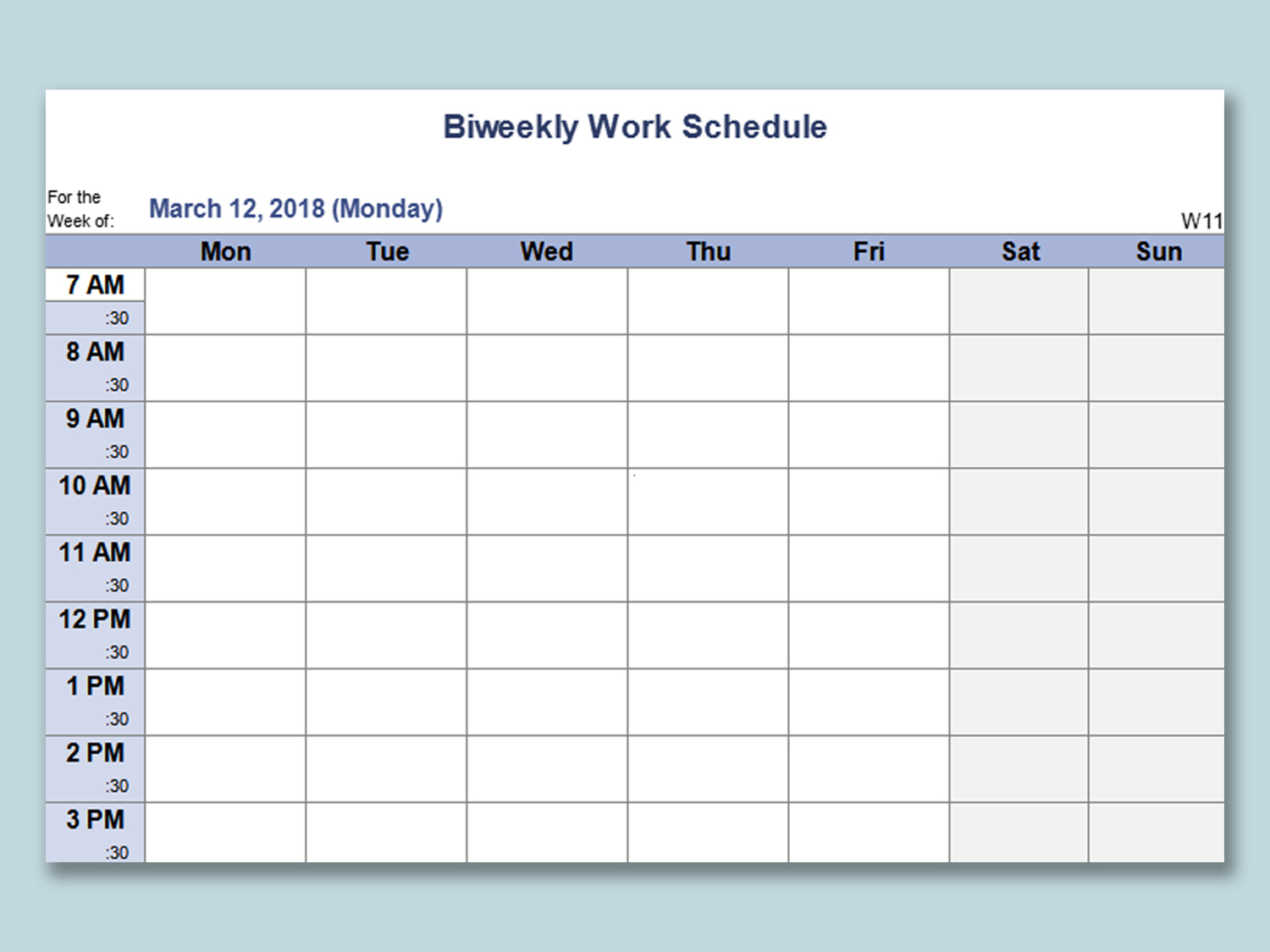 how to a make a two week schedule 1