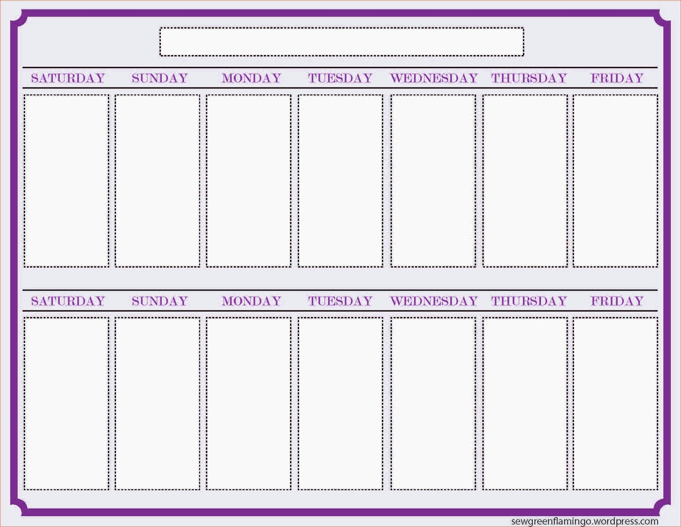 how to a make a two week schedule 10