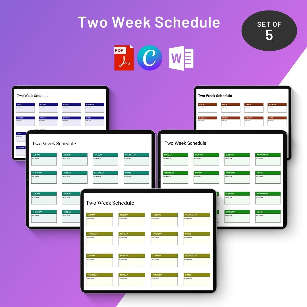 how to a make a two week schedule 15