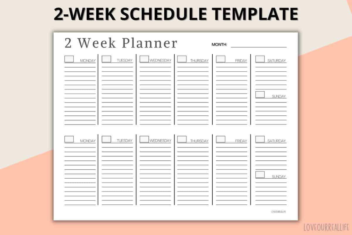 how to a make a two week schedule 4