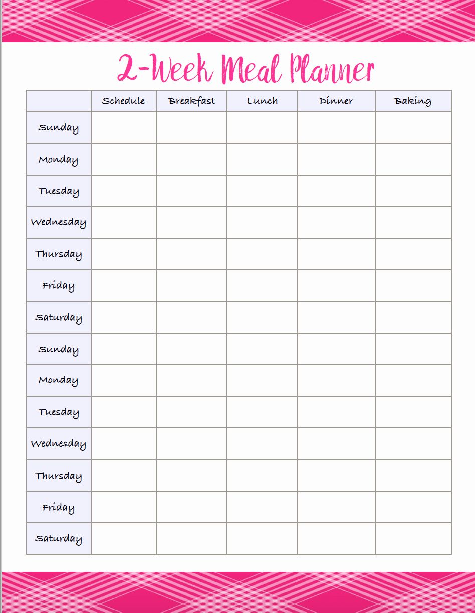 how to a make a two week schedule 7