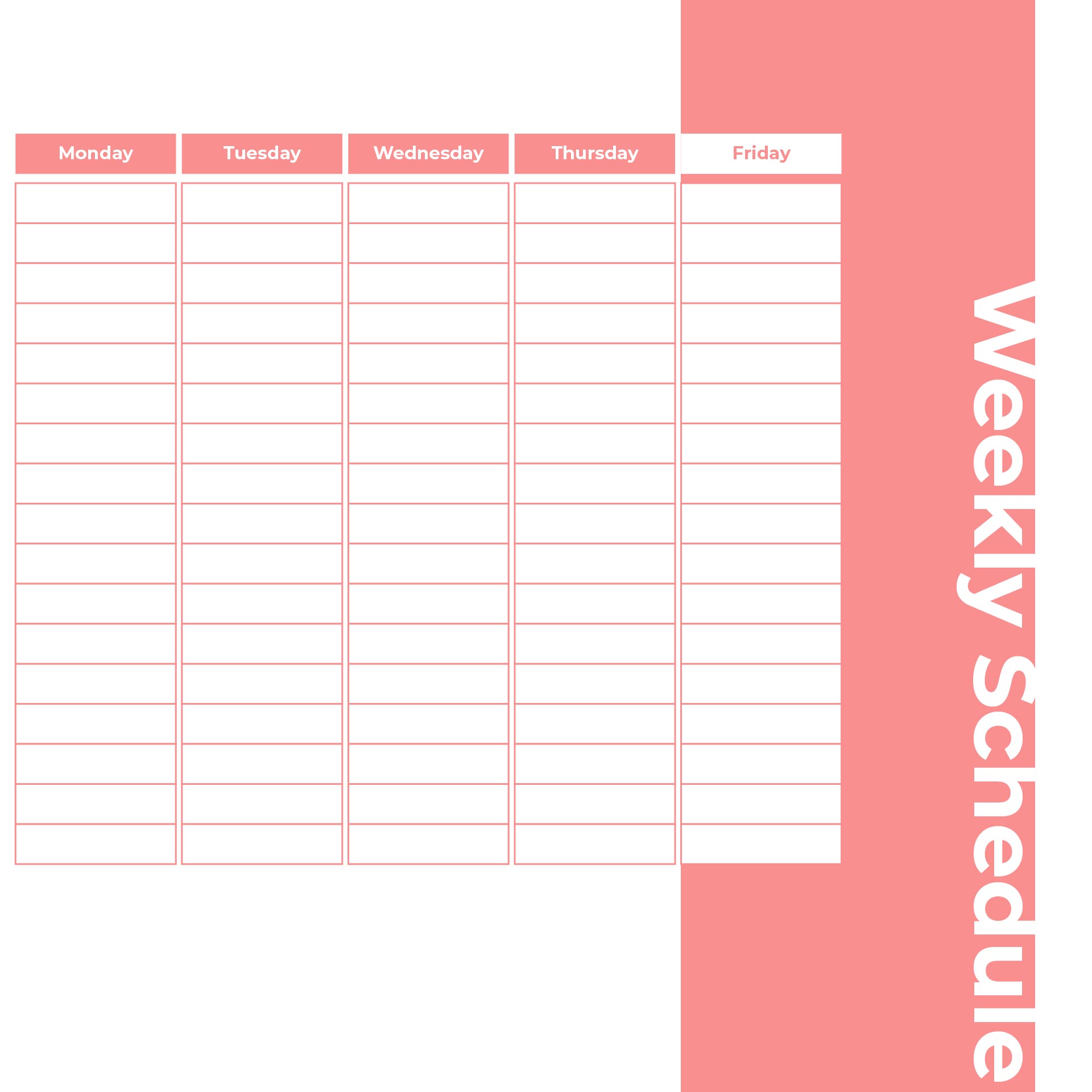 monday through friday quick printable calendar 19