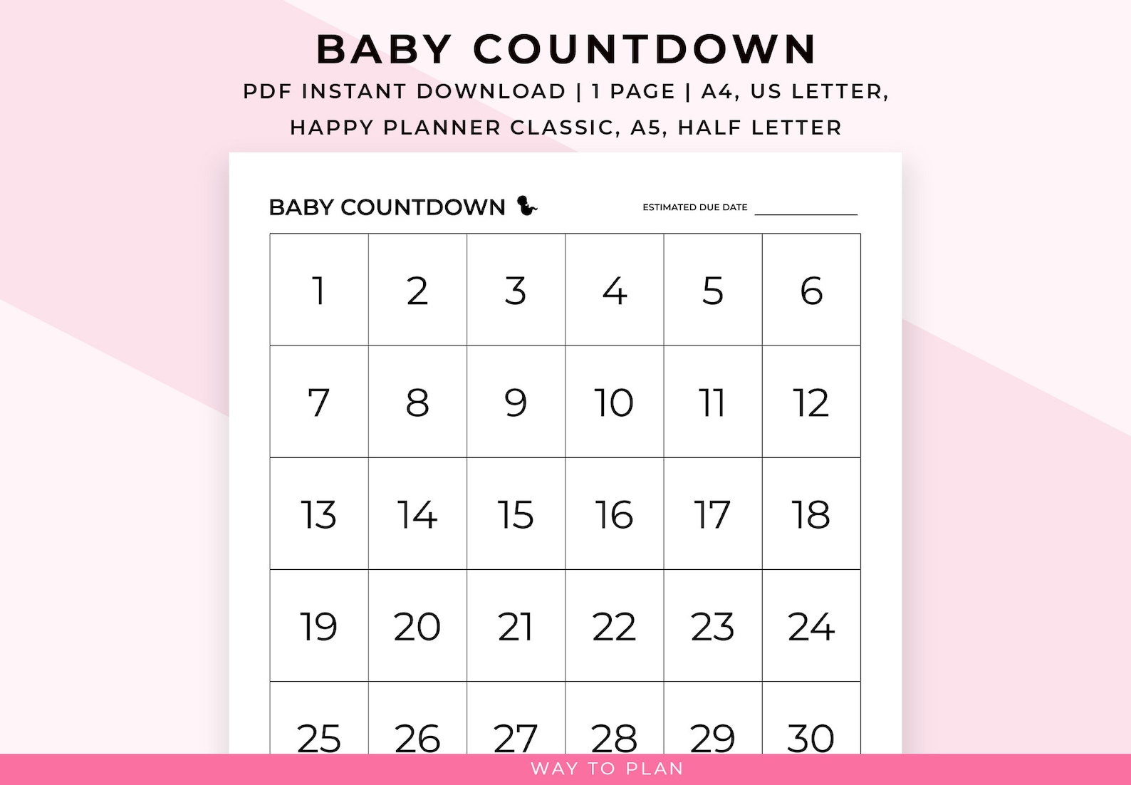 pregnancy count down calendar 2