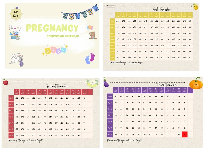 pregnancy count down calendar 6