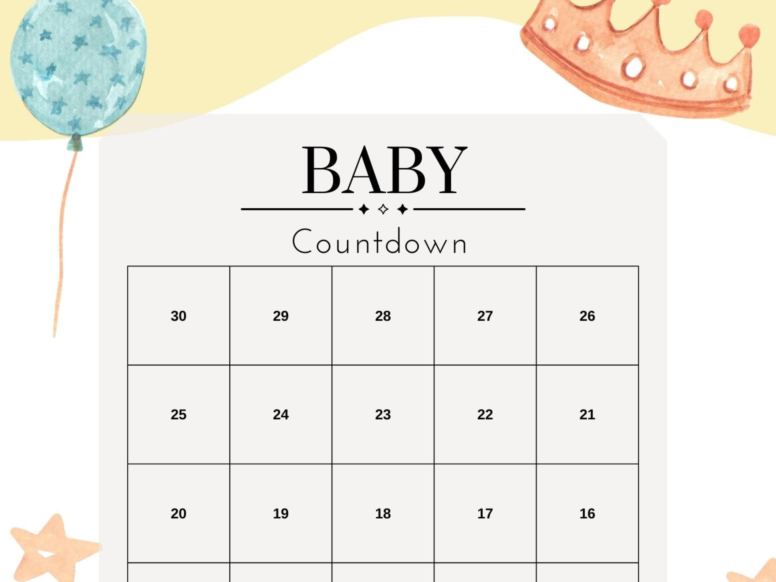 pregnancy count down calendar 7