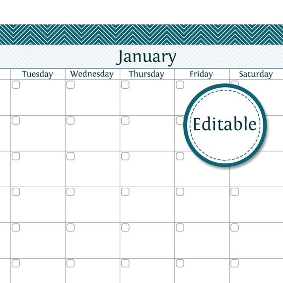 printable and editable 12 month calendars 1