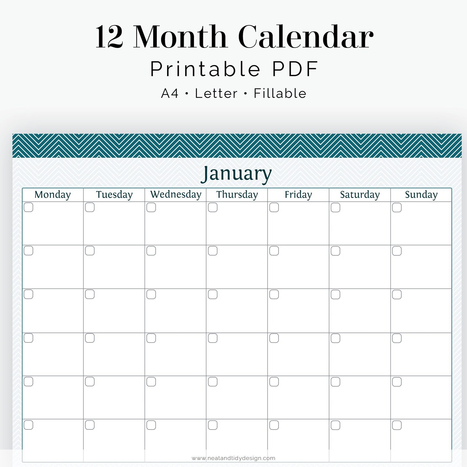 printable and editable 12 month calendars 2