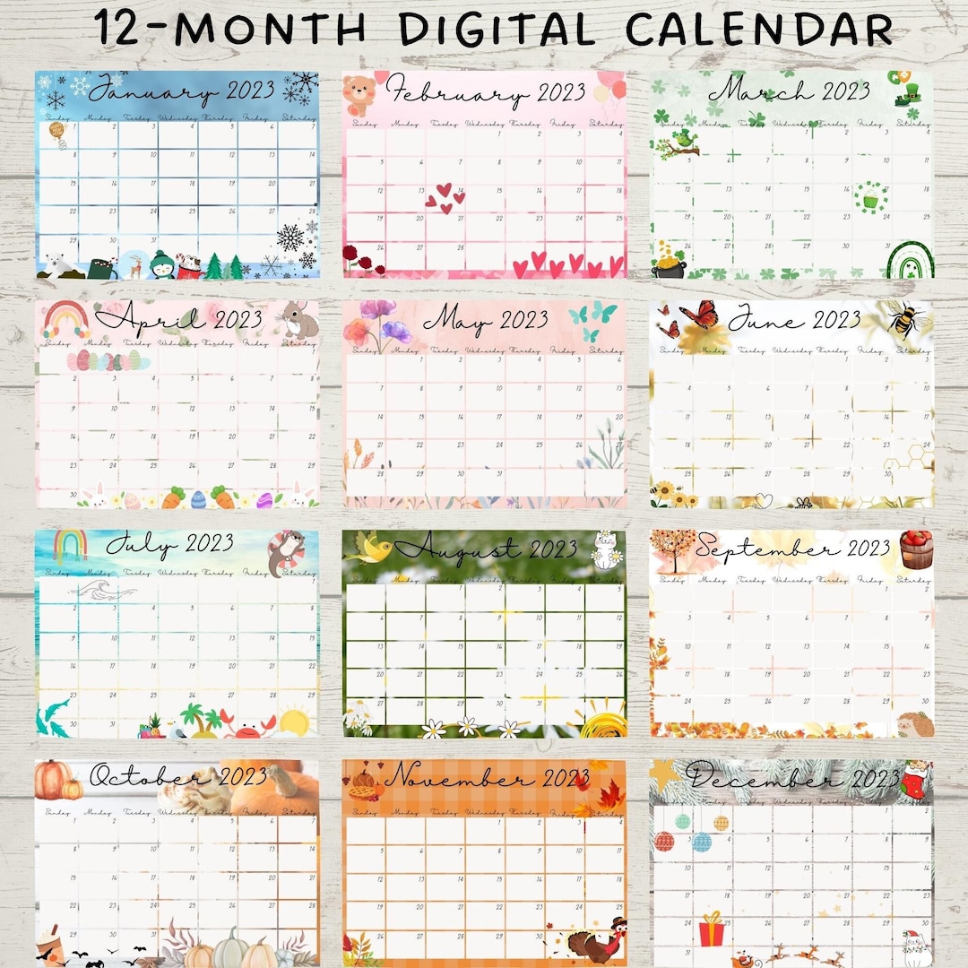 printable and editable 12 month calendars 4