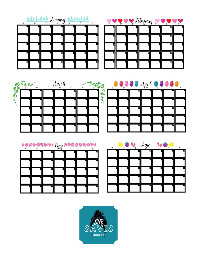 printable and editable 12 month calendars 6