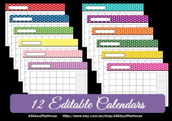 printable and editable 12 month calendars 67