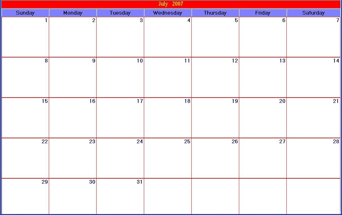 printable blank 30 day calendar 17