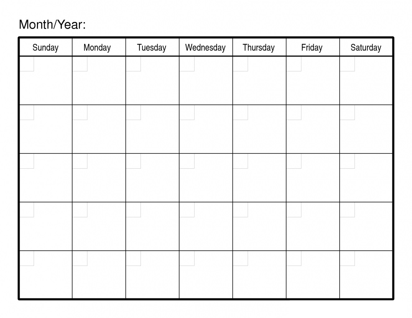 printable blank 30 day calendar 2