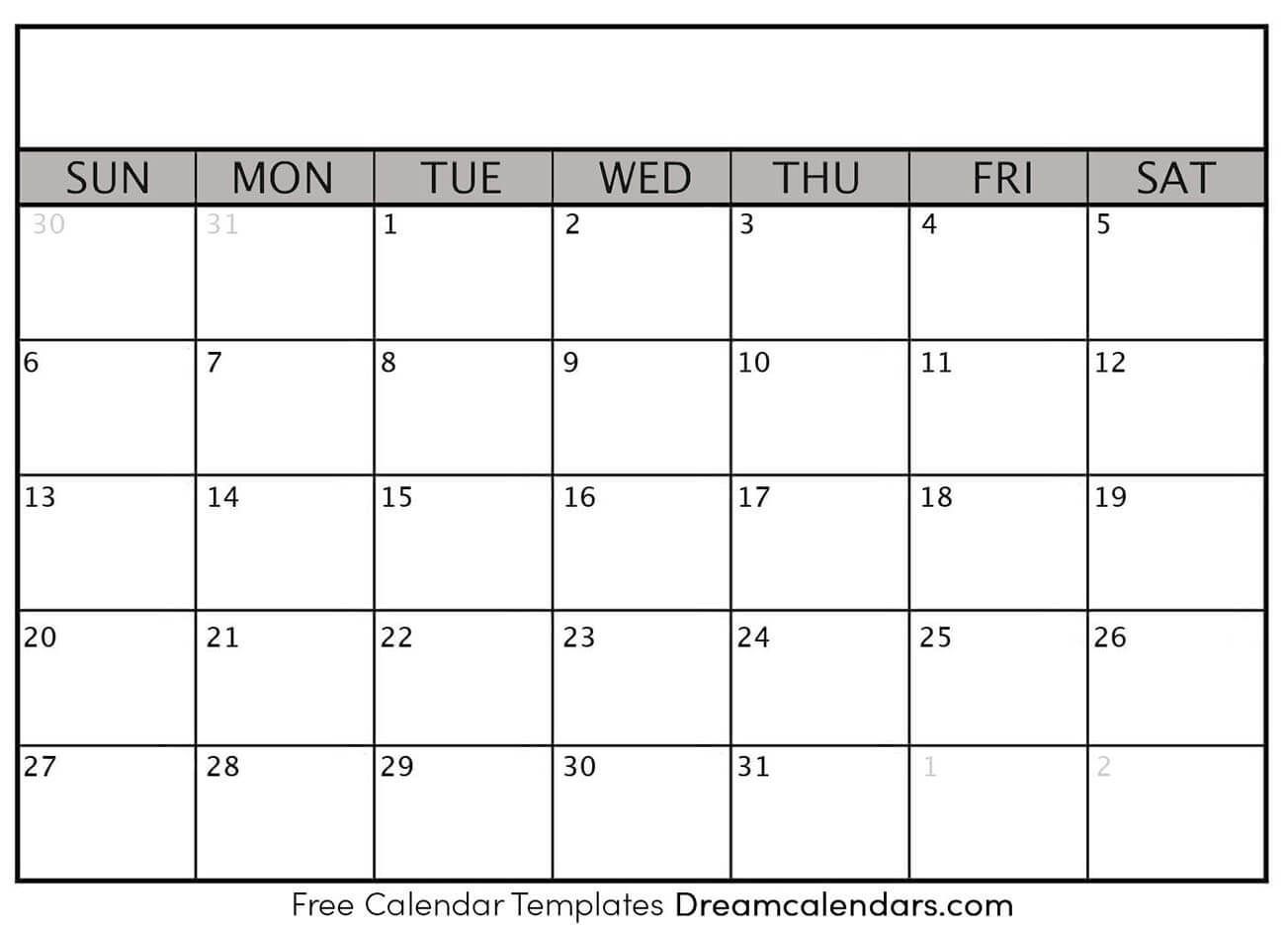 printable blank 30 day calendar 21