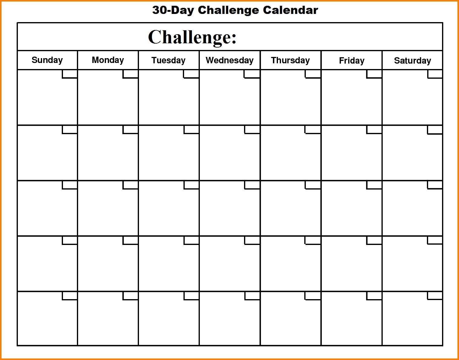 printable blank 30 day calendar 5