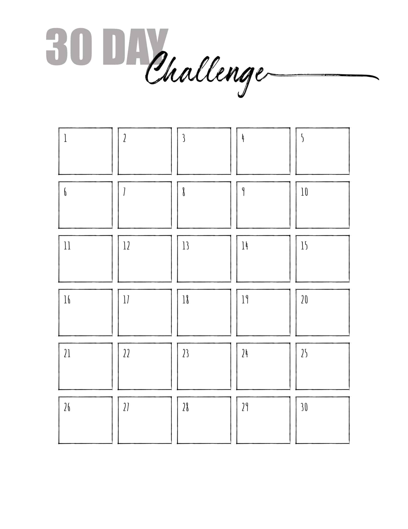 printable blank 30 day calendar 6