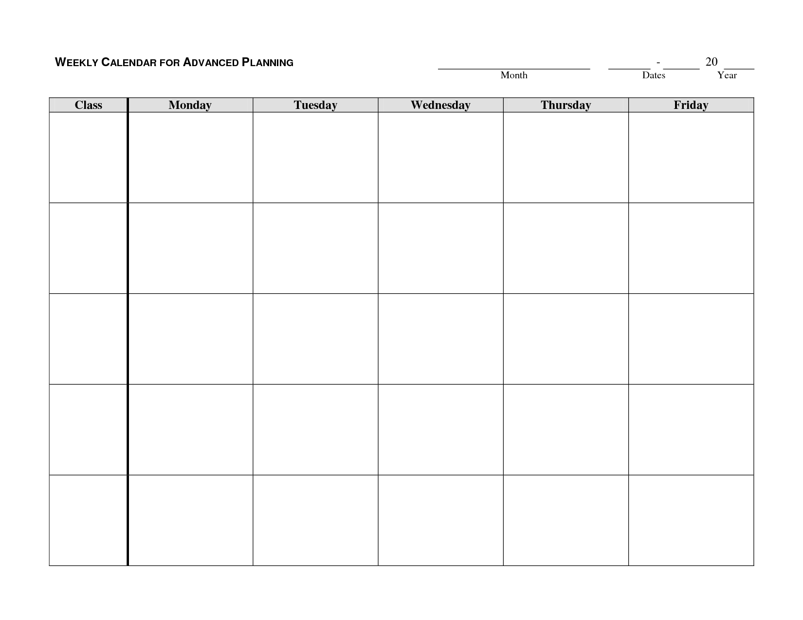 july calendar with monday through friday only 13